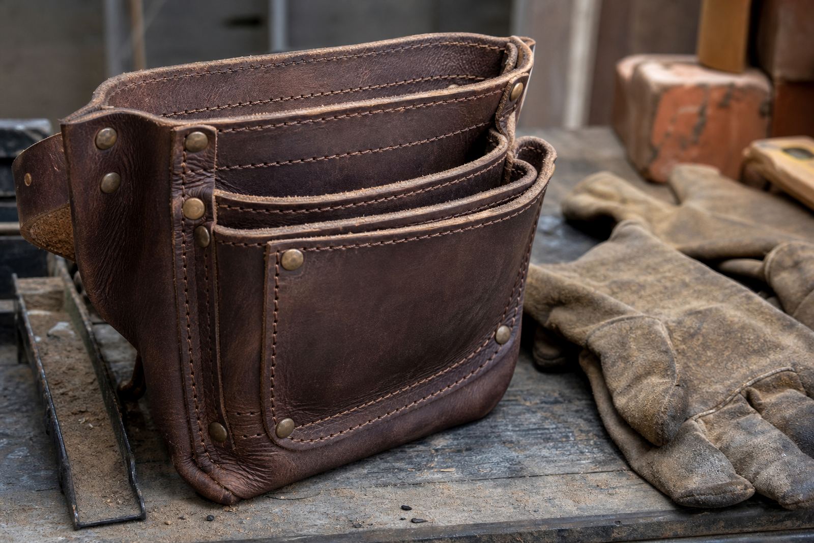 Reinforced Leather Pouch
